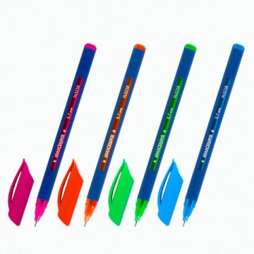 Ручка шариковая масляная синяя 0,7мм линия письма 0,35мм трехгранная ЮНЛАНДИЯ ассорти 1/12