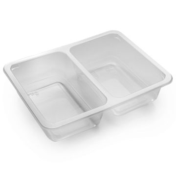 Ланч-бокс ПП под запайку/крышка 2-сек К-190х144х45Г 2/50 прозрачный ПОС43967 50/300