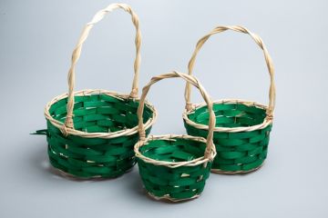 Корзина плетеная 31х10см зеленый плетеная ива S 1/1