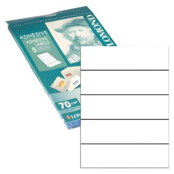 Этикетка самоклеящаяся 210х57мм 5этикеток на листе А4 70 г/м2 белая LOMOND 1/50/1350