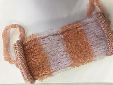 Мочалка для тела вязаная фабричная 2-х цв Фонарик 1/50