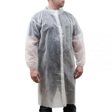 Халат на липучках белый одноразовый ХХL 1/10/150 