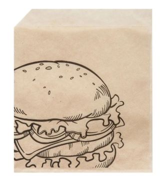 Пакет бумажный уголок 175х140 52гр/м2 жиростойкий крафт Бургер Aviora 1/100/2000 