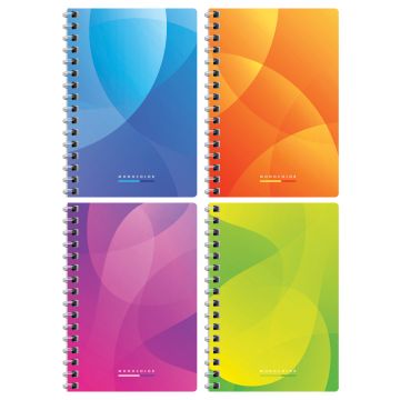 Записная книжка А6 80л гребень клетка обл мел картон BG Легкий моноколор 1/8/128