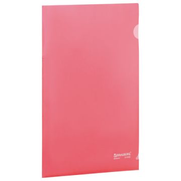 Папка-уголок А4 прозр. красная 0,15мм BRAUBERG 1/15