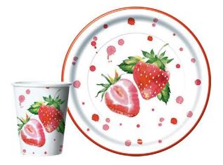 Тарелка картон с рисунком набор 10шт d-230 Клубника 1/48