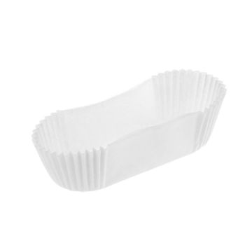 Капсула бумажная овальная 65х30мм h 22мм тарталетка белая 1/1000 