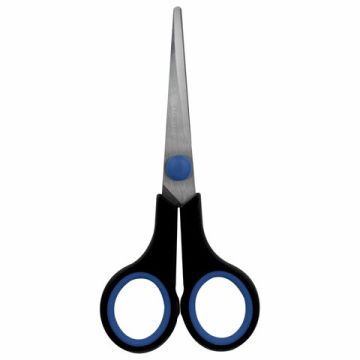 Ножницы 140мм метал черно-синие резиновые вставки SOFT GRIP Brauberg 1/12