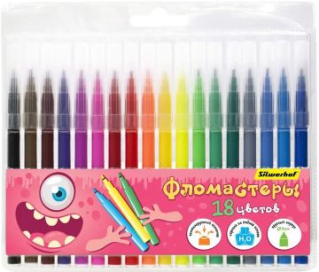 Фломастеры 18цв вентилируемый колпачок Silwerhof Монстрики 1/12/144