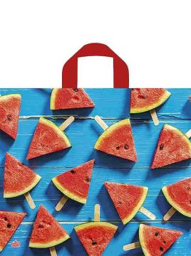 Пакет с петлевой ручкой (34х40)-70 Арбузное настроение Тико 50/300