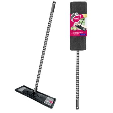 Швабра для пола плоская ПЕПИТА насадка из микрофибры 40х10см 1/24