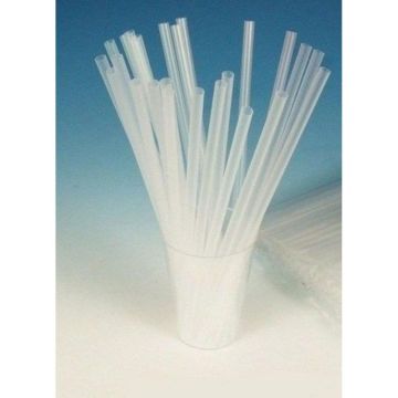 Трубочки для коктейля 240х7 прямые прозрачные MILK (250шт) 1/23