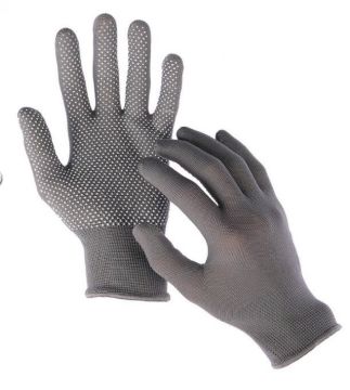 Перчатки нейлон серые точка 12/1200