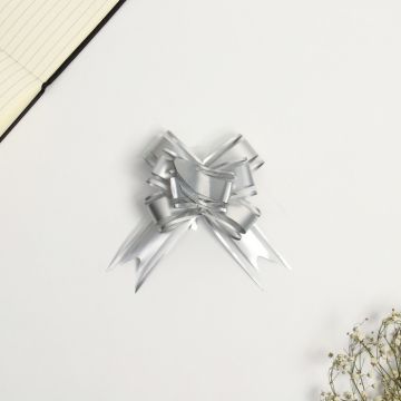 Бант-бабочка 3см серебристый 10/10