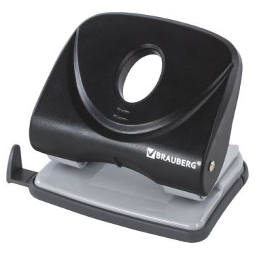 Дырокол на 25 листов BRAUBERG "Flagman" большой, черный 1/6