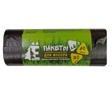 Мешок для мусора 60л рулон ПНД (58х68)-6 черные Эконом  Ё-Ромашка (30шт) 1/35 Мешок для мусора 60л рулон ПНД (58х68)-6 черные Эконом  Ё-Ромашка (30шт) 1/35