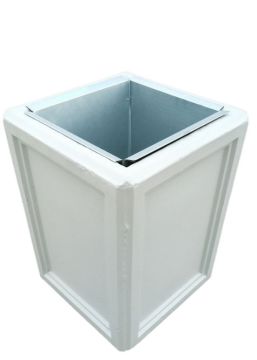 Урна четырехгранная с рельефом окрашенная У021