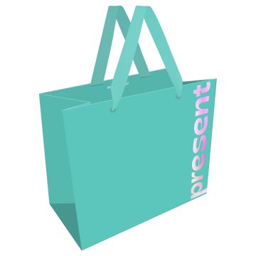 Пакет подарочный бумажный (32х26х12) матовый фольга MESHU Bright present 1/12