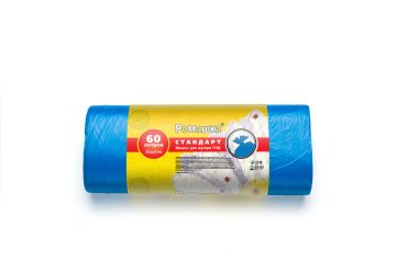Мешок для мусора 60л рулон ПНД (60х80)-8 синий СТАНДАРТ 7,3г Ромашка (25шт) 1/25 Мешок для мусора 60л рулон ПНД (60х80)-8 синий СТАНДАРТ 7,3г Ромашка (25шт) 1/25