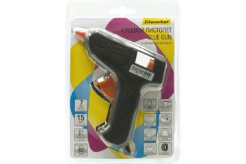 Клеевой пистолет 15 Вт для стержня 7 мм Silwerhof GG015 в блистере 1/50