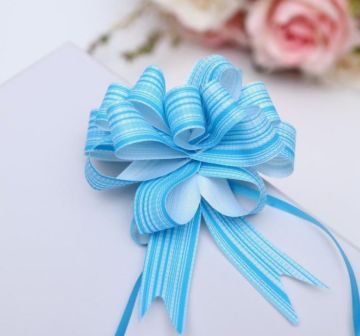 Бант-шар 1,8см тонкие полосы, голубой 1/50 