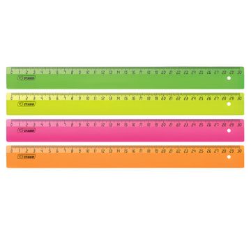 Линейка 30см пластиковая неоновая ассорти Neon СТАММ ЛН31 1/20/360