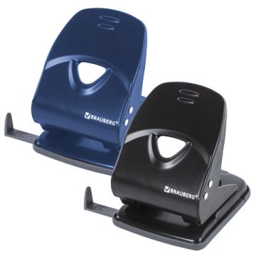 Дырокол на 35листов металлический большой ассорти синий/черный Partner Brauberg 1/2