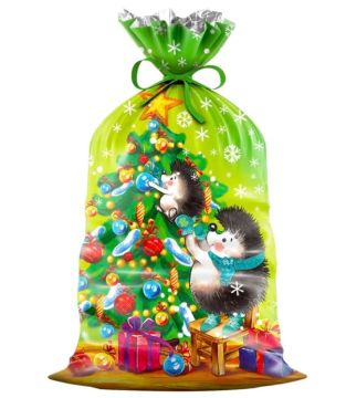 НГ Пакет подарочный (25х40) полипропилен Елки-иголки 100/2000