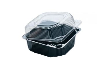 Контейнер с крышкой ПЭТ (125х125хх80) К-13 КР (В) двухцветный UPAX-UNITY 600/600  Контейнер с крышкой ПЭТ (125х125хх80) К-13 КР (В) двухцветный UPAX-UNITY 600/600