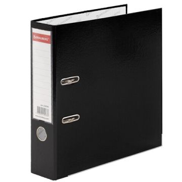 Папка-регистратор А4 75мм BRAUBERG с уголком, черная с покрытием из полипропилена 1/20 