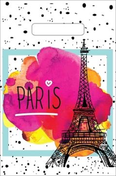 Пакет с вырубной ручкой (20х30)-30 Свидание в париже Интерпак 100/3000