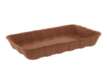 Лоток бумажный 240х160х37мм влагопрочный коричневый 180/180