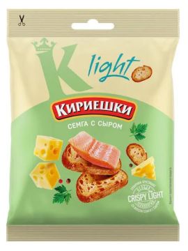 Продукты, Сухарики Кириешки Light со вкусом семги с сыром 33 гр 1/50