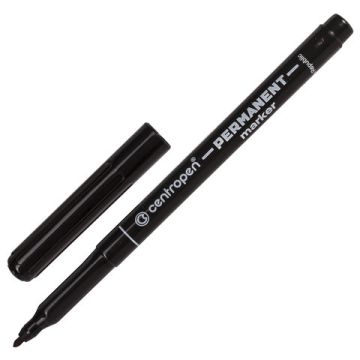 Маркер перманентный черный 1мм тонкий наконечник CENTROPEN 1/12/240
