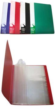 Папка 20 вклад торц карман с бум встав красная 0,60мм 1/30