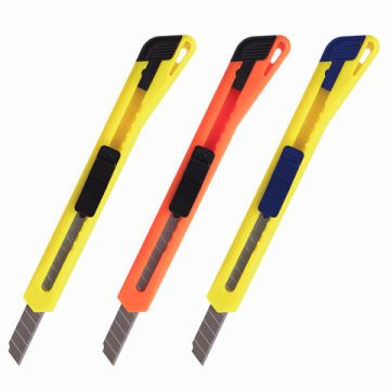 Нож канцелярский 9мм европодвес фиксатор ассорти Classic Brauberg 1/60