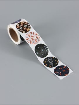 Наклейки для цветов и подарков Сказочный лес 4,4 х 4,4 см (252шт) 1/120