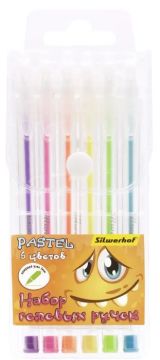 Набор гелевых ручек 6цв узел 1,0мм Монстрики Silwerhof Pastel 1/24/144 Набор гелевых ручек 6цв узел 1,0мм Монстрики Silwerhof Pastel 1/24/144