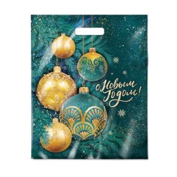 НГ Пакет с вырубной ручкой (38х47)-60 Сибирский декор 50/500