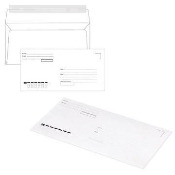 Конверты Е65 110х220мм 80 г/м2 отрывная полоса STRIP Куда-Кому 1000/1000