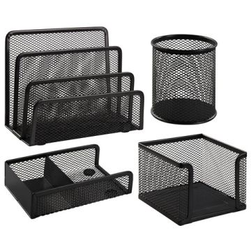 Набор настольный из металла 4 предмета черный Germanium BRAUBERG 1/10