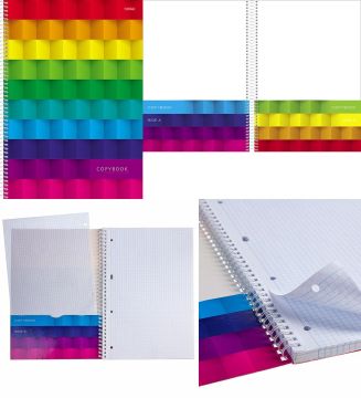 Тетрадь 100л А4 клетка гребень УФ-лак картон Color Set Хатбер 1/4/20