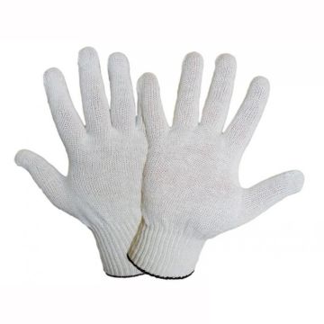 Перчатки без ПВХ рабочие х/б 4-нитка 10 класс белые СТ 10/500