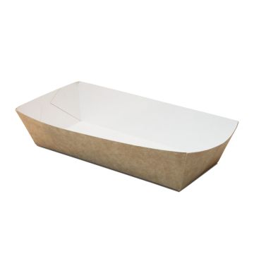 Лоток бумажный крафт 800мл 220х115х45мм для фастфуда ламин OSQ TRAY 800 100/800  Лоток бумажный крафт 800мл 220х115х45мм для фастфуда ламин OSQ TRAY 800 100/800