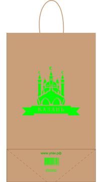 Пакет бумажный крафт с кручеными ручками 220х120х285 Экокрафт Казань 250/250 