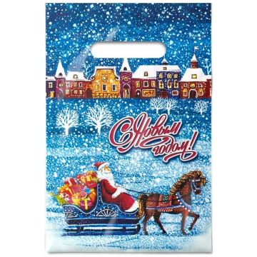 НГ Пакет с вырубной ручкой (20х30)-30 Снегопад 100/2000