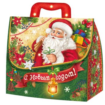 НГ Коробка до 1,5кг 230х105х215 Портфельчик Ретро 1/150