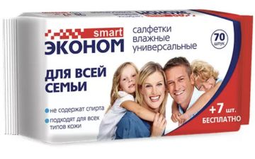 Салфетки влажные Эконом Smart для всей семьи (77) 1/24 Салфетки влажные Эконом Smart для всей семьи (77) 1/24