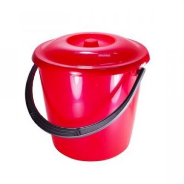 Ведро 5л с крышкой красное СОЛО Мартика 