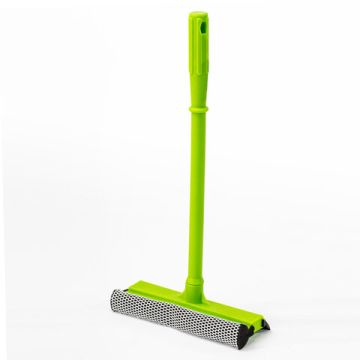 Швабра для мытья окон 20см пластиковая ручка 40см (стяжка, губка, ручка) ЛЮБАША 1/24